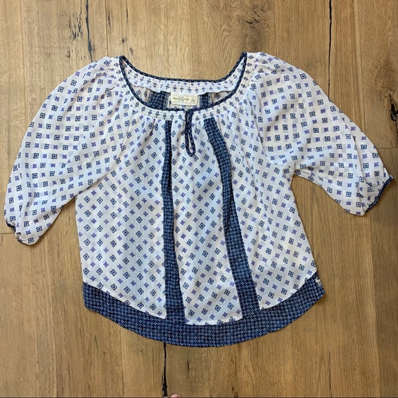 Abercrombie & Fitch Tops - ABERCROMBIE & FITCH💙 Boho Peasant Blouse
